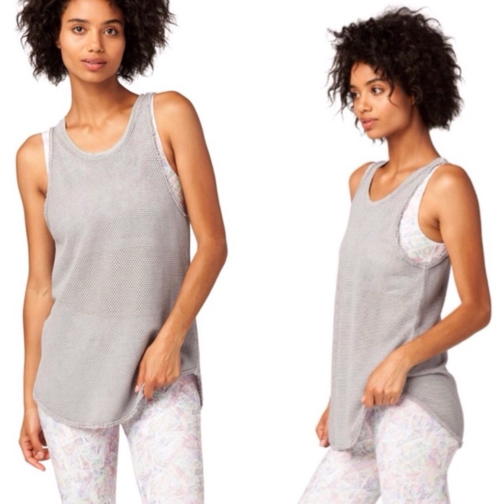 Electric & Rose Canal Gray Mesh Tank Top Small Thunder Cotton EUC